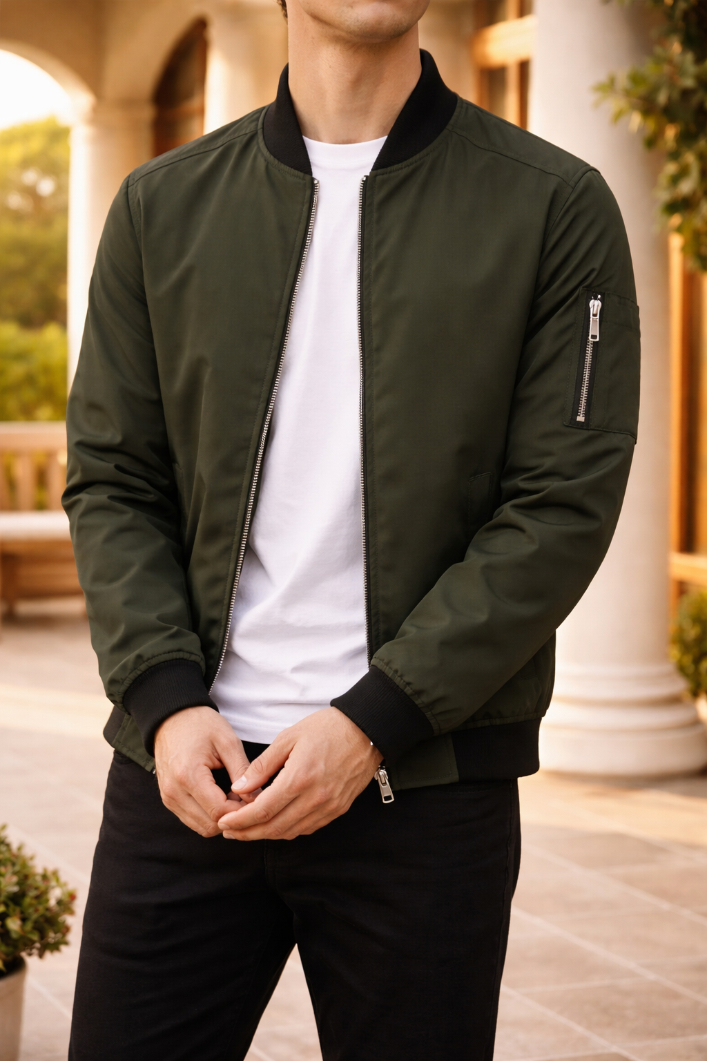 Elliot | Men’s Bomber Jacket Zip Front Lightweight Casual Outerwear