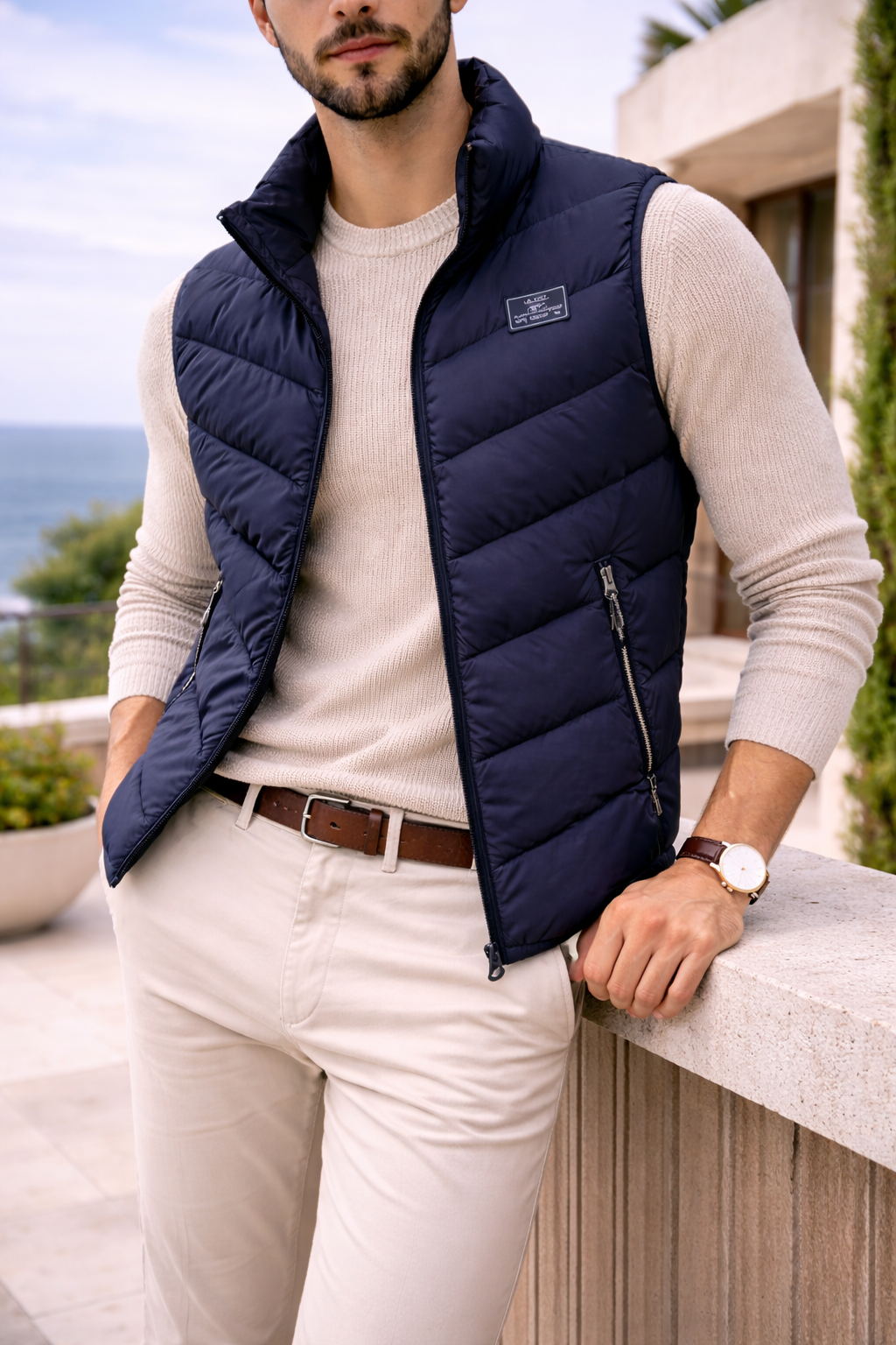 Reuben | Men’s Quilted Padded Gilet with Zip Closure
