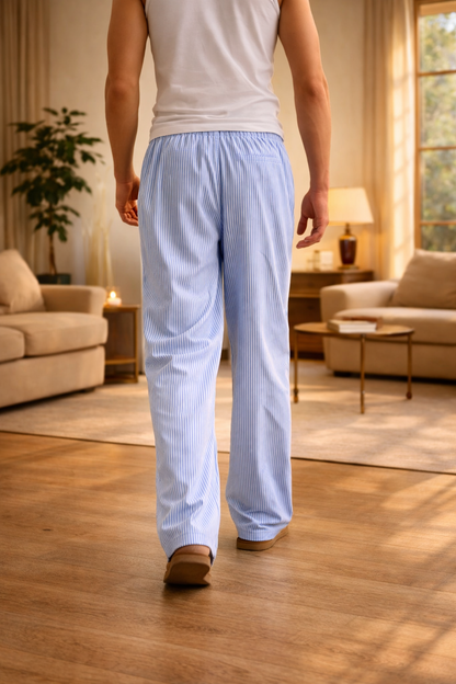 Felix | Men’s Striped Wide Leg Trousers Relaxed Fit Casual Pants