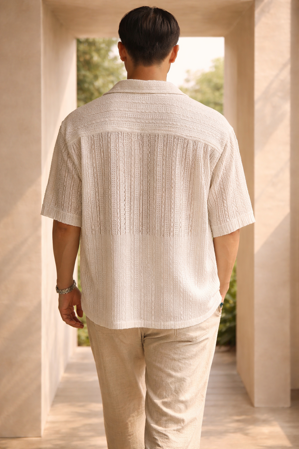 Maurice | Men’s Short Sleeve Textured Shirt Button Front Casual Fit