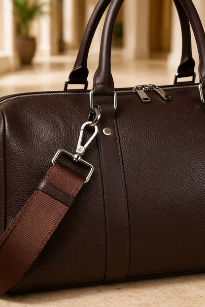 Gary | Leather Travel Holdall Bag Zip Closure Weekend Carry Bag