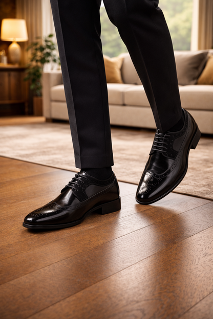 Kenneth | Men’s Leather Brogue Oxford Dress Shoes with Lace-Up Closure