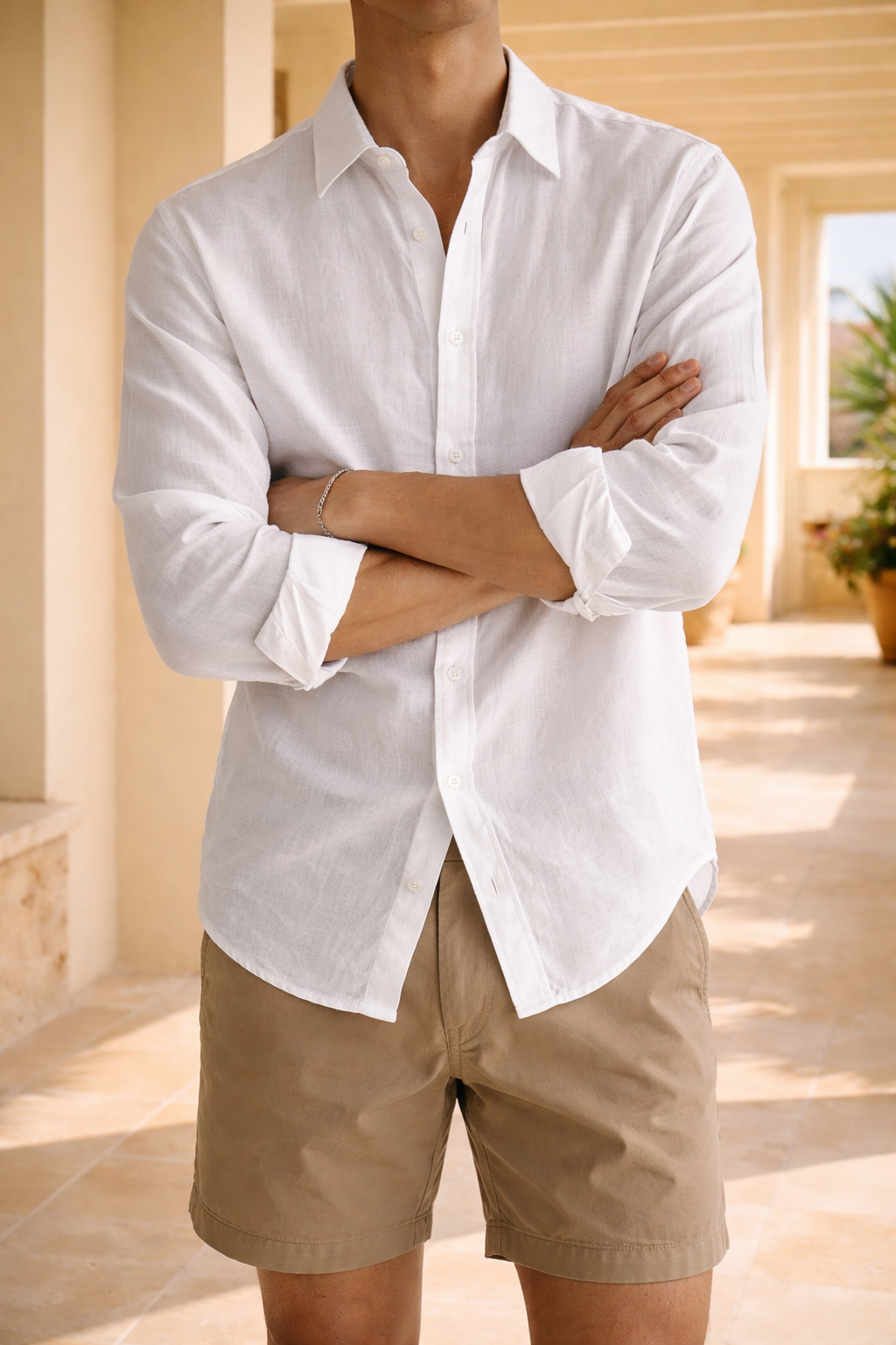 Cedric | Men’s Long Sleeve Linen Button Shirt Lightweight Woven Casual Top
