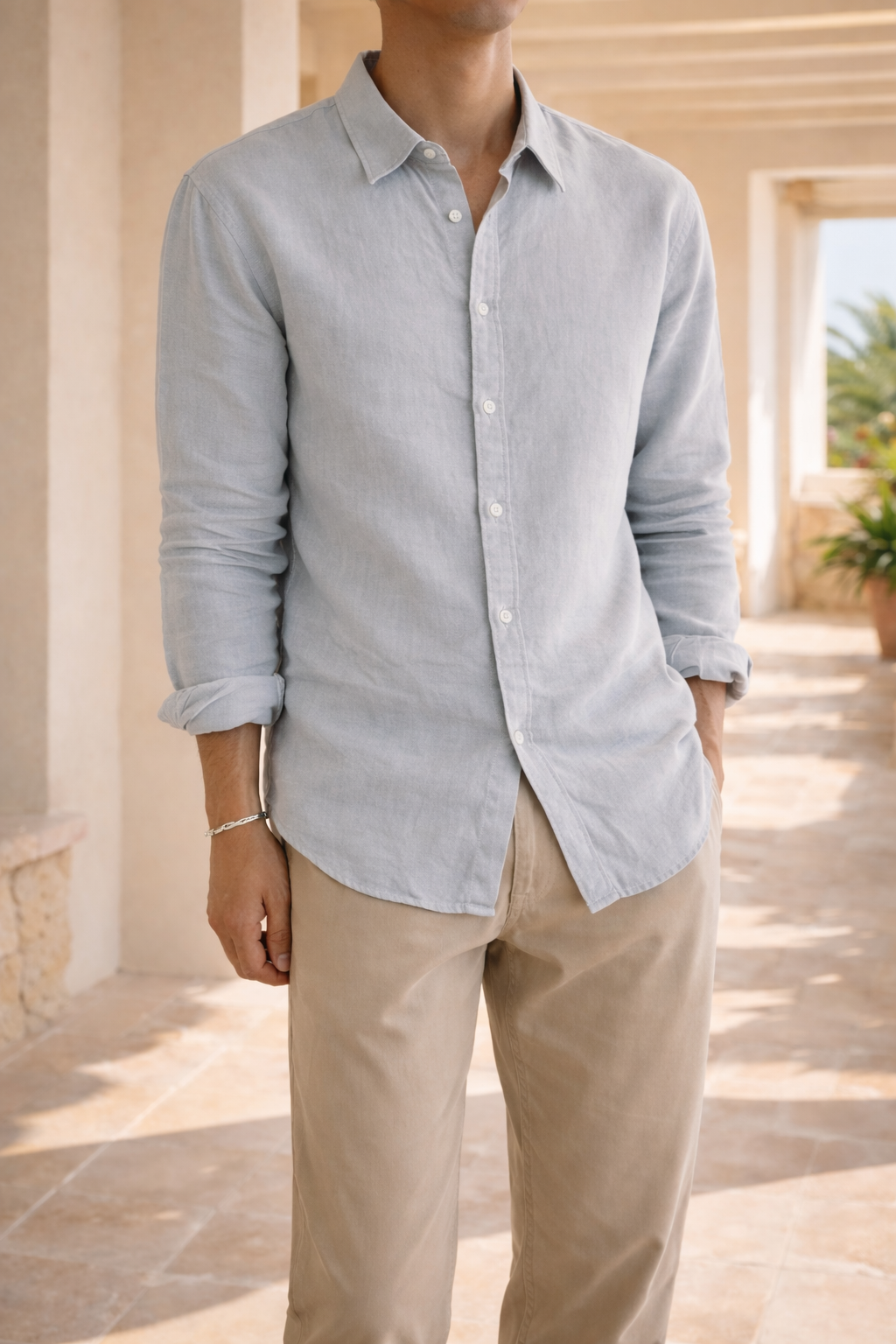 Cedric | Men’s Long Sleeve Linen Button Shirt Lightweight Woven Casual Top