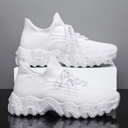 Chunky Knit Platform Sneakers - Thick Sole Casual Shoes