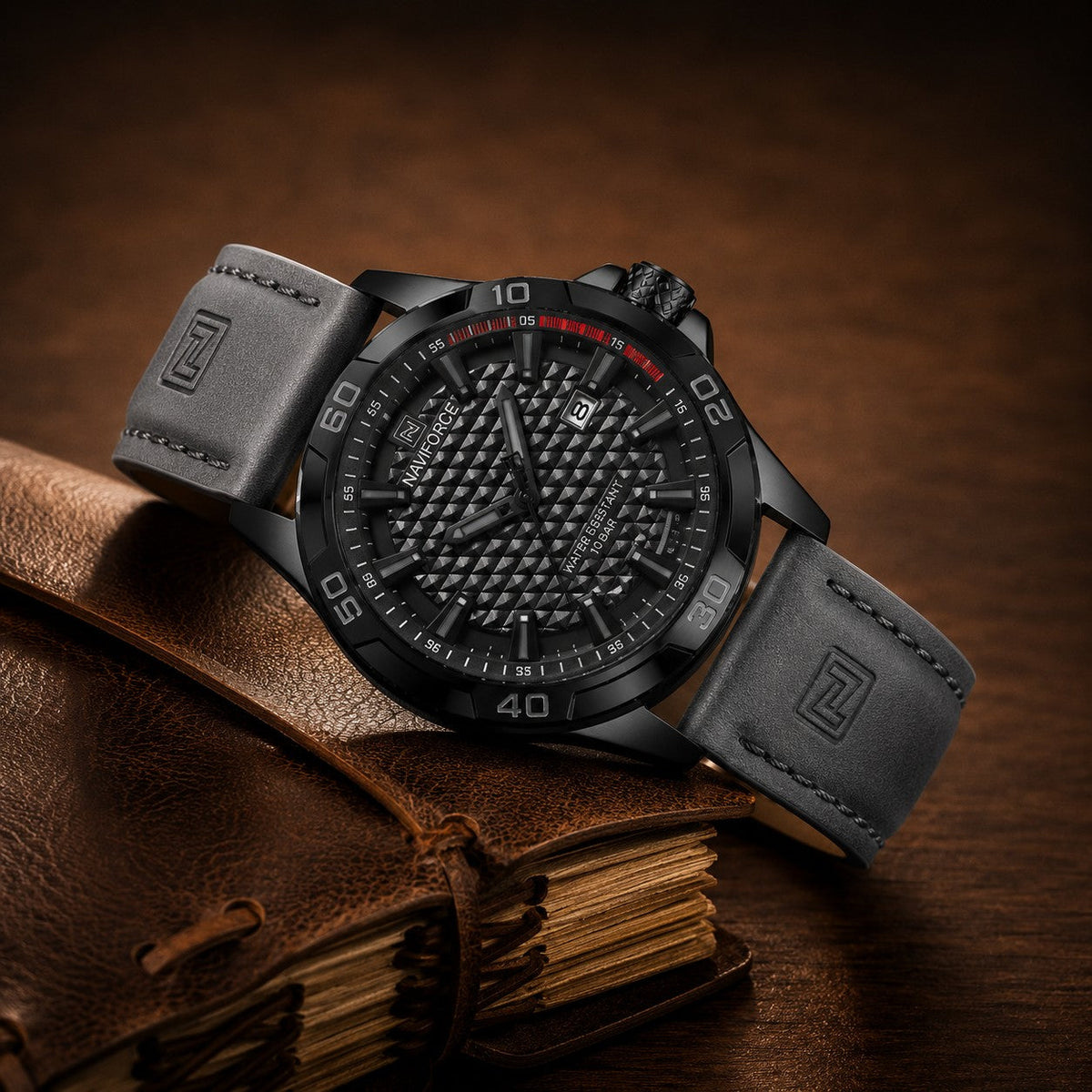 Blackwell 3D Textured Leather Watch