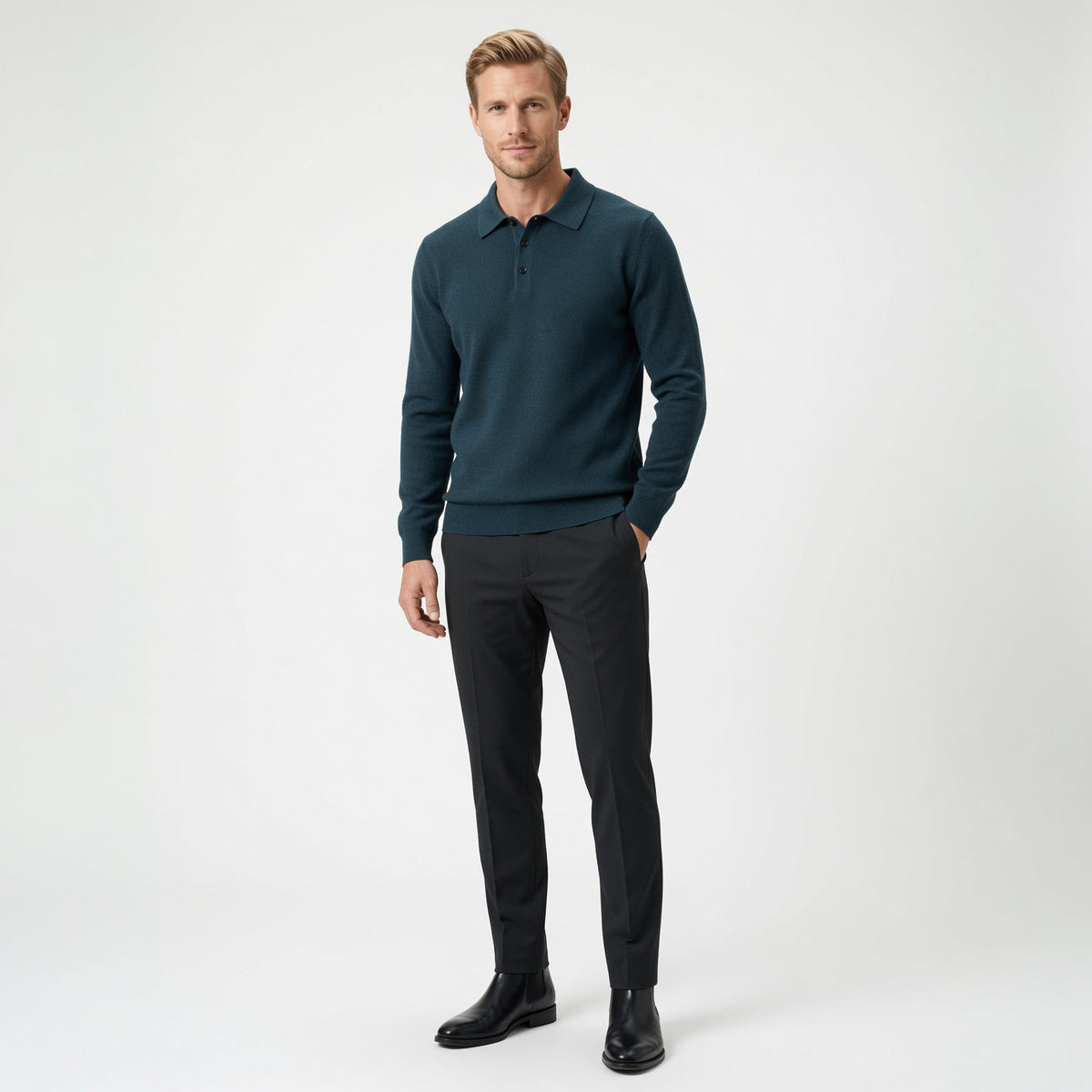 Marco Cashmere Polo Sweater