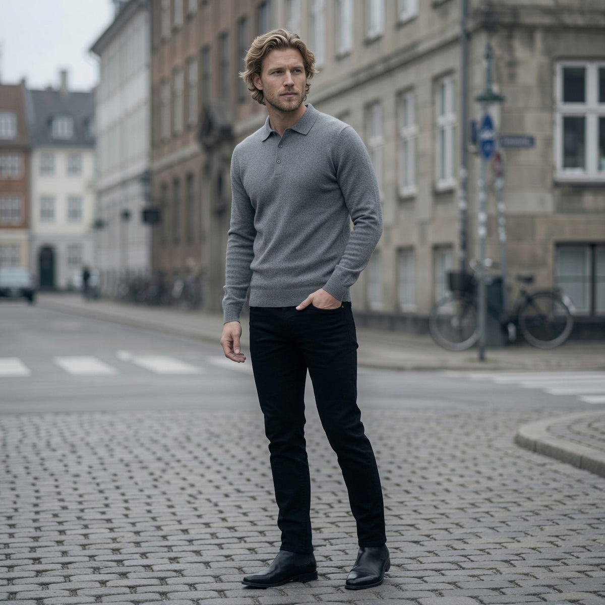 Marco Cashmere Polo Sweater