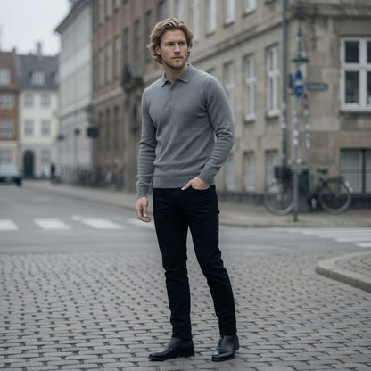 Marco Cashmere Polo Sweater