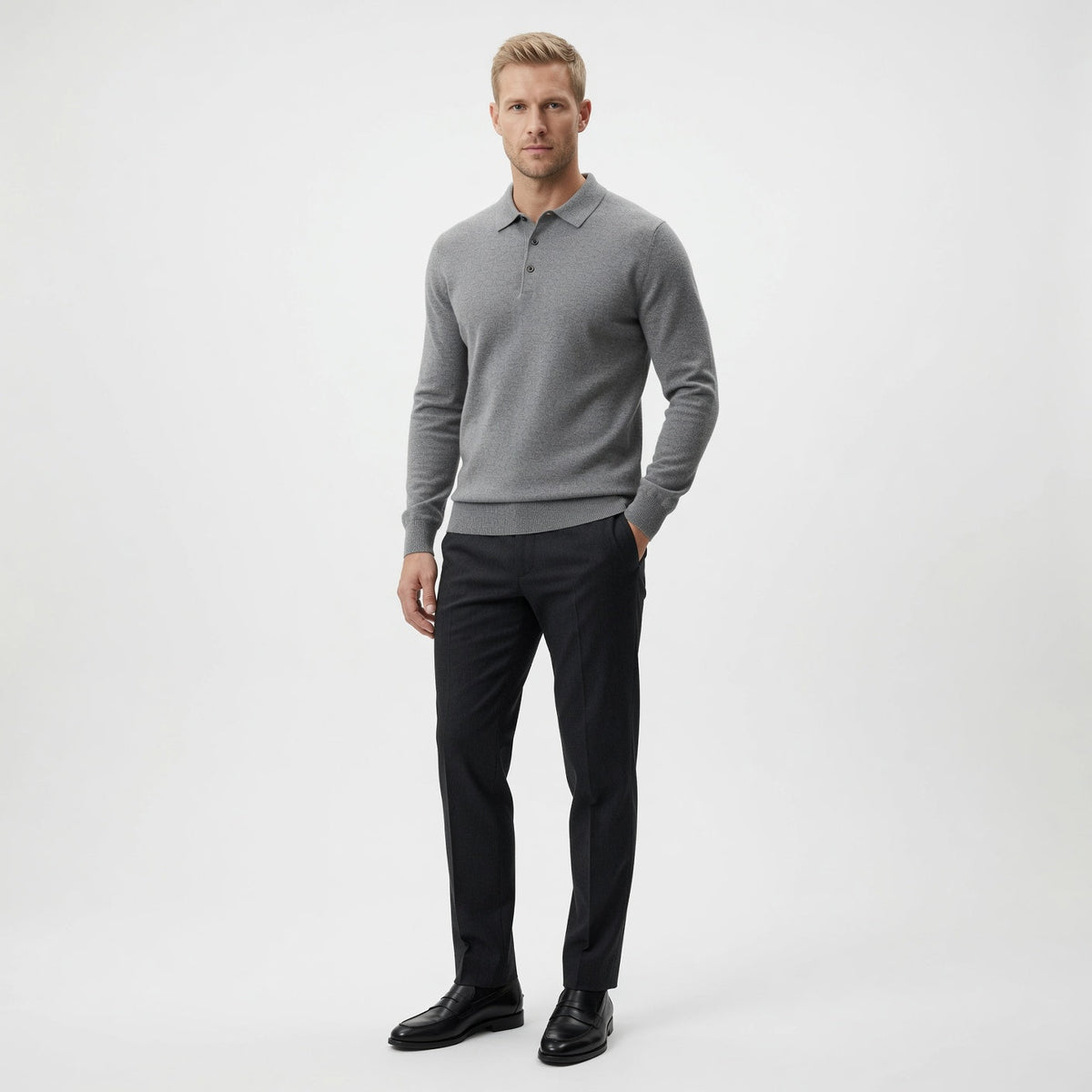 Marco Cashmere Polo Sweater