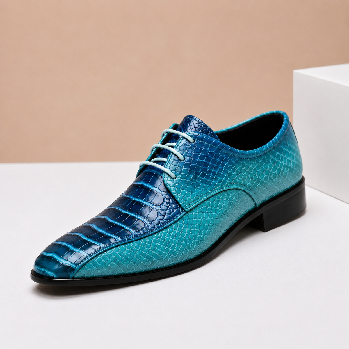 Rhys Croc-Effect Leather Shoes