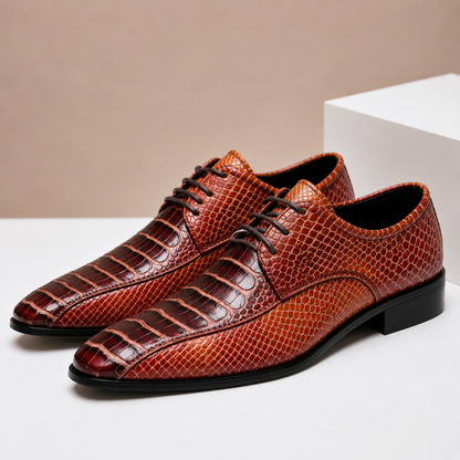 Rhys Croc-Effect Leather Shoes