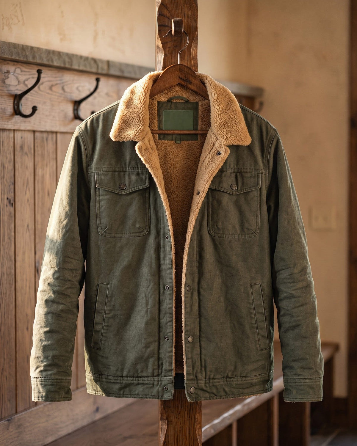 Dalston Sherpa-Lined Cotton Jacket