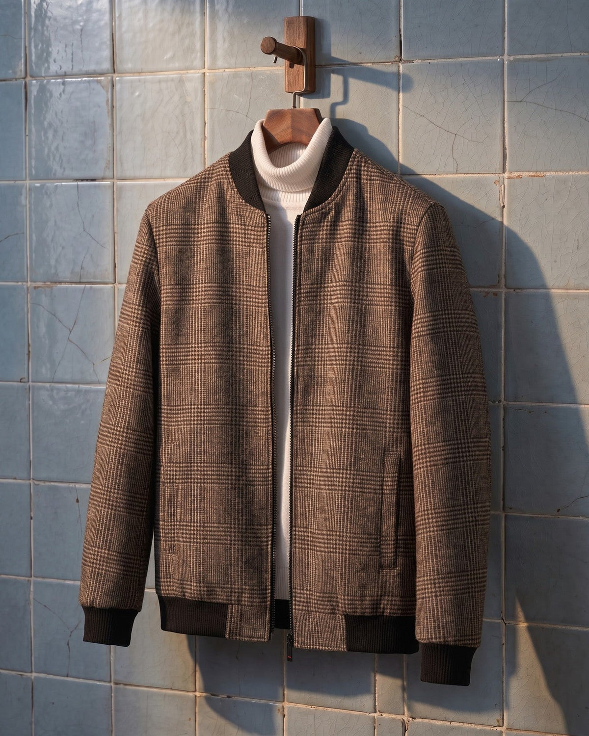 Rupert Glen Check Wool-Blend Bomber Jacket