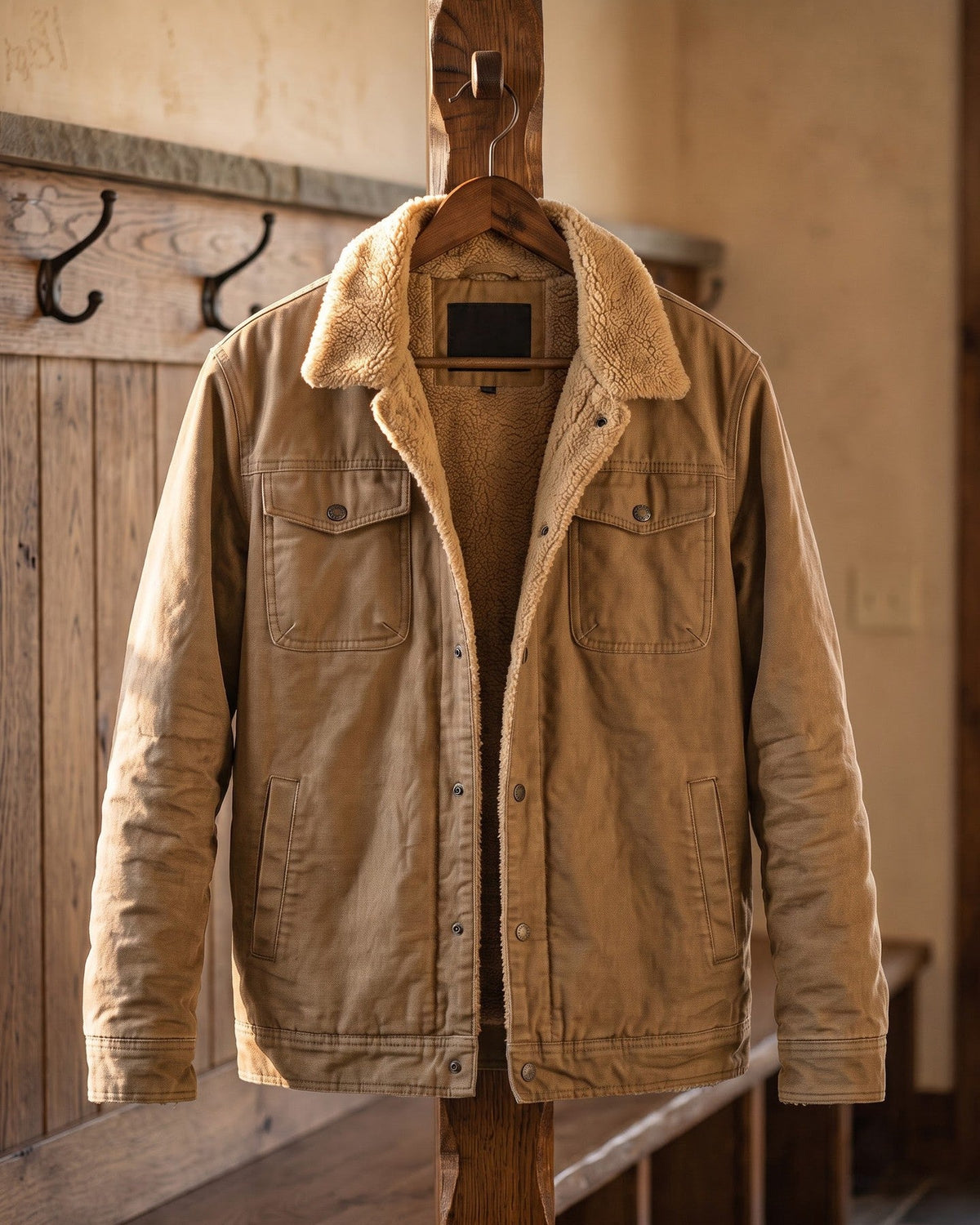 Dalston Sherpa-Lined Cotton Jacket