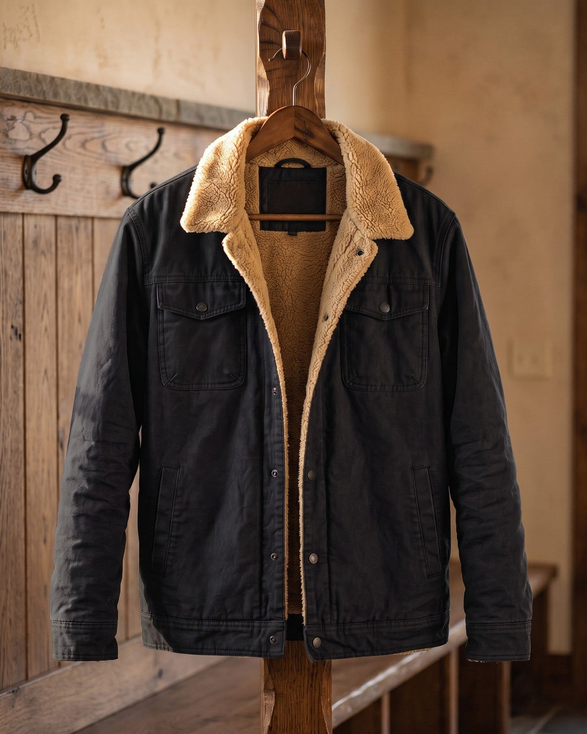 Dalston Sherpa-Lined Cotton Jacket