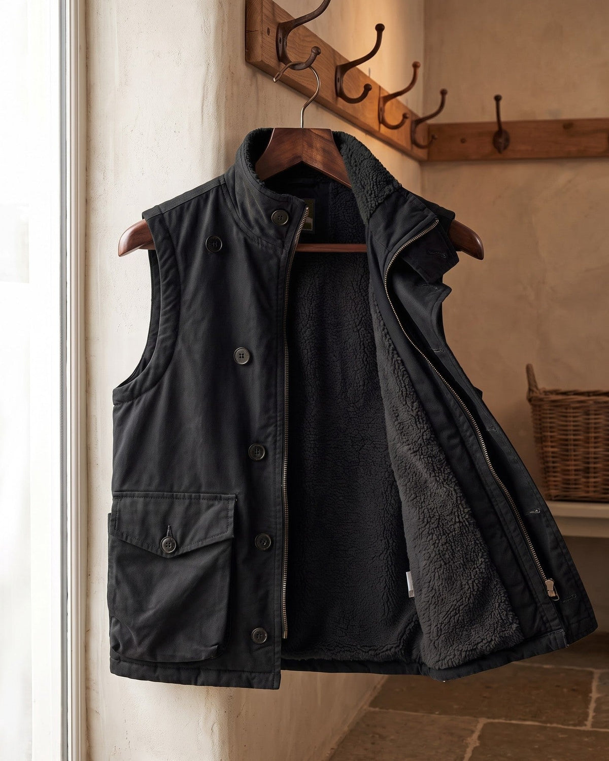 Ellis Sherpa-Lined Cotton Gilet