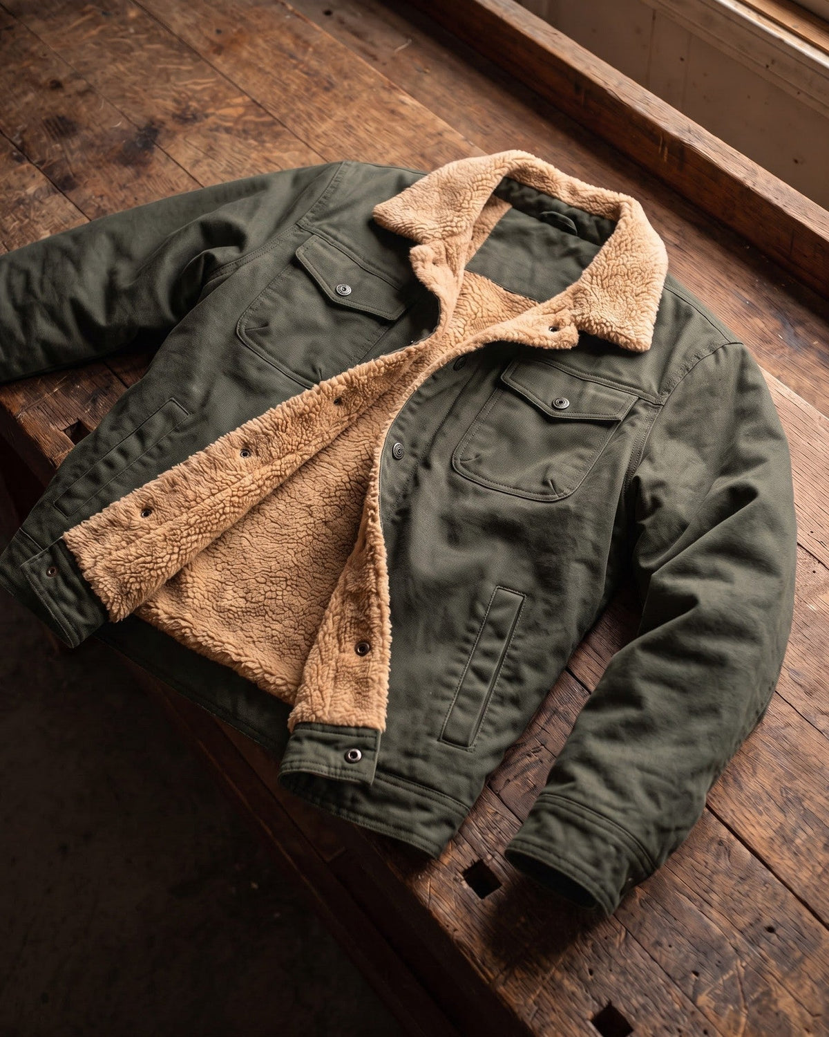 Dalston Sherpa-Lined Cotton Jacket