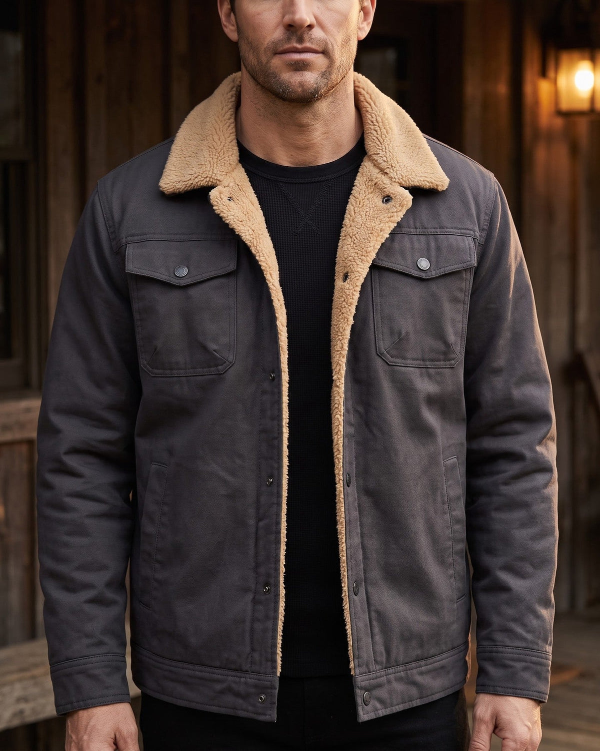 Dalston Sherpa-Lined Cotton Jacket