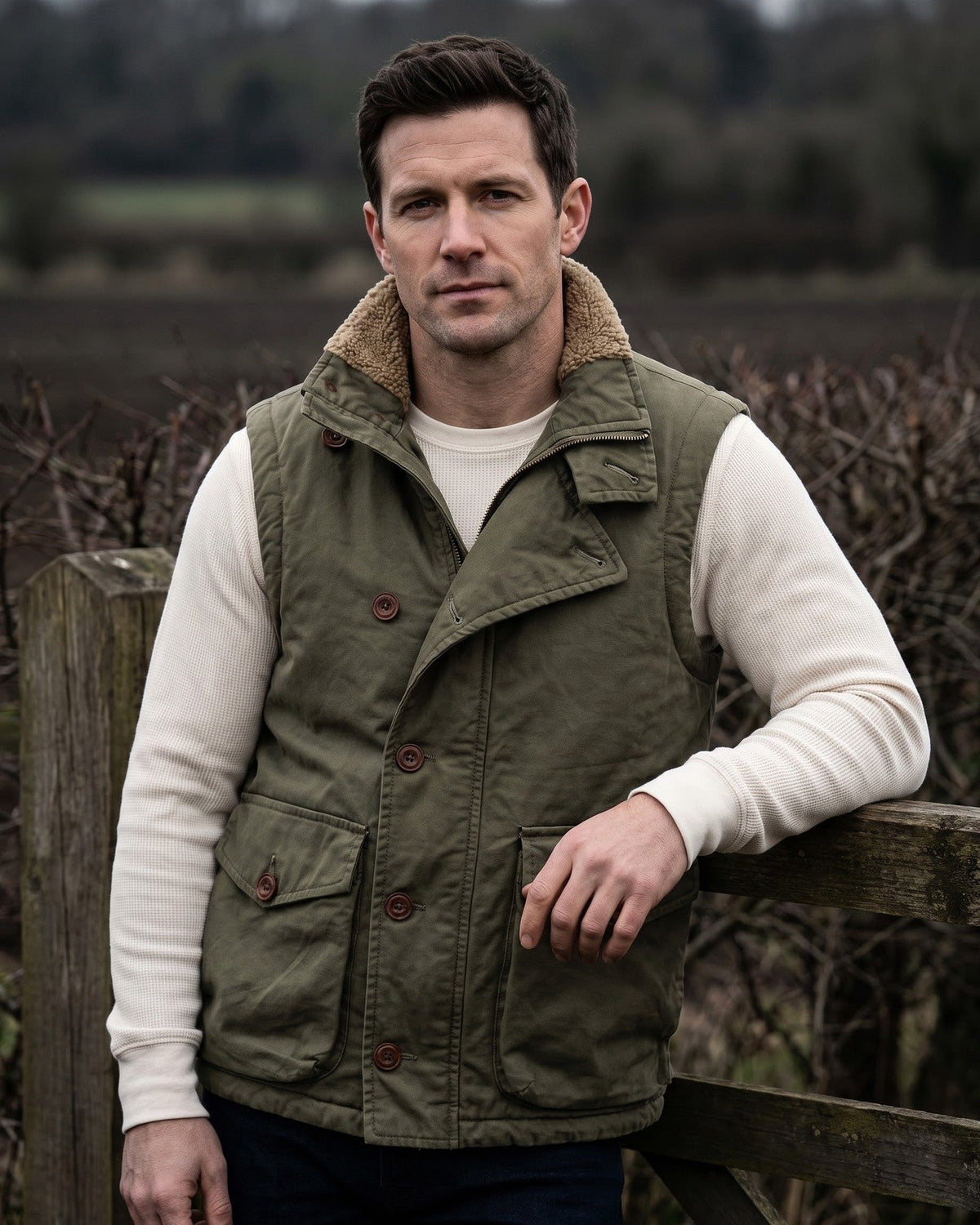 Ellis Sherpa-Lined Cotton Gilet