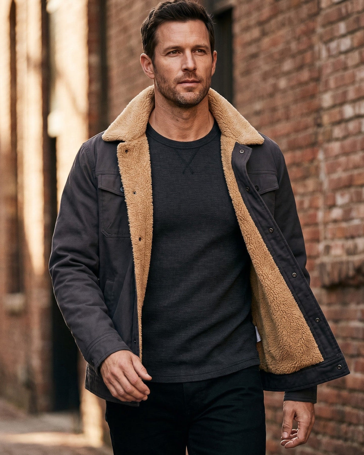 Dalston Sherpa-Lined Cotton Jacket