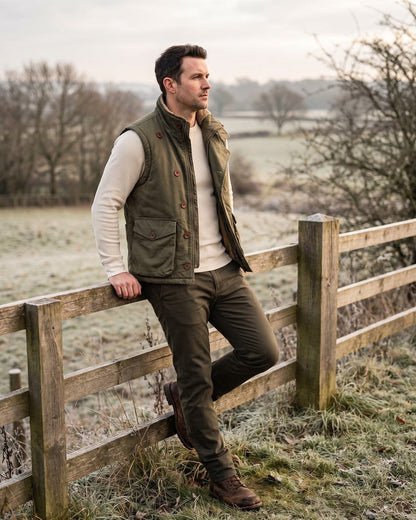 Ellis Sherpa-Lined Cotton Gilet