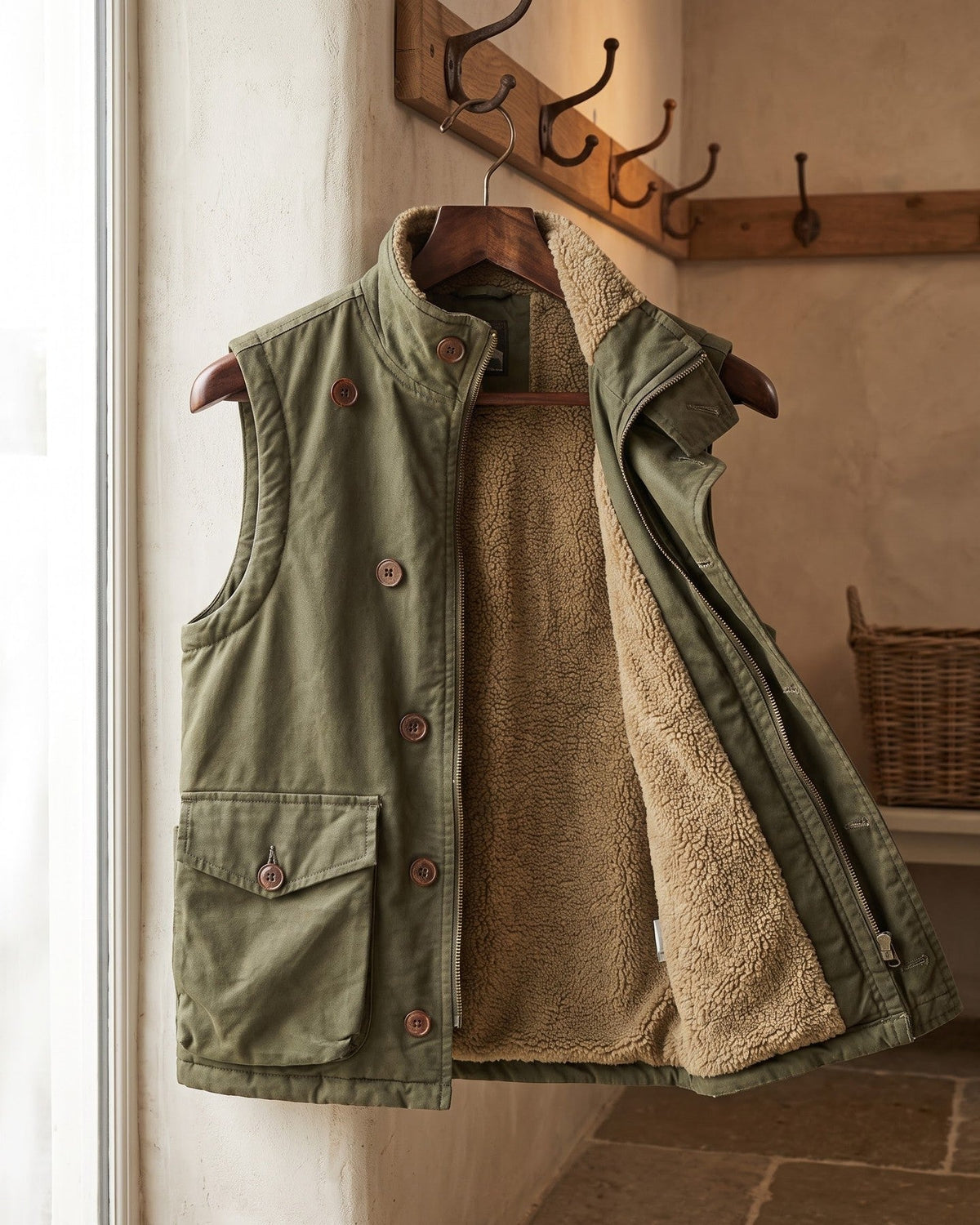 Ellis Sherpa-Lined Cotton Gilet