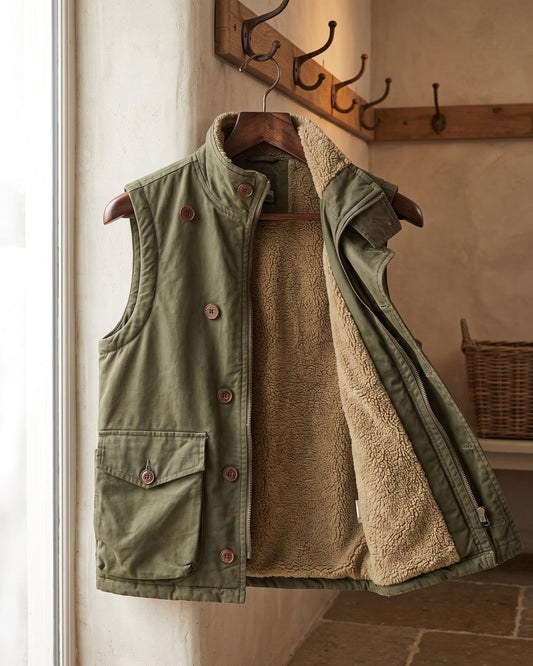 Ellis Sherpa-Lined Cotton Gilet