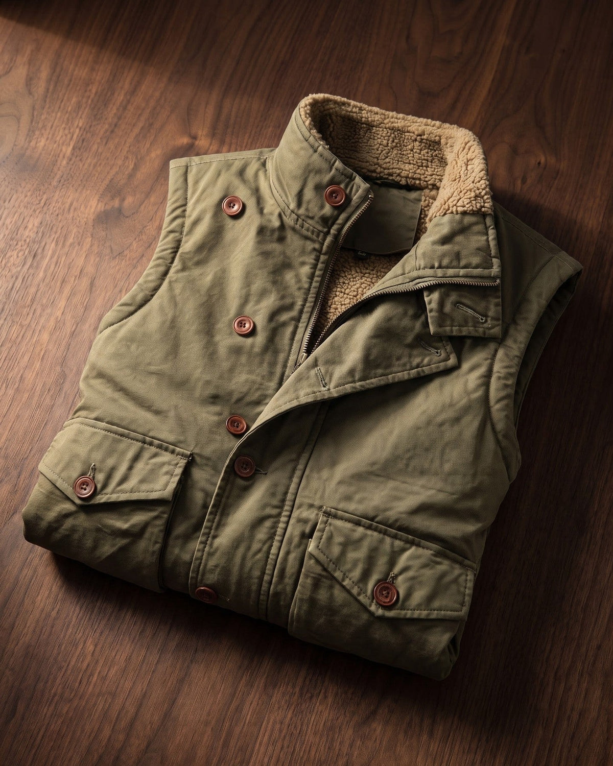 Ellis Sherpa-Lined Cotton Gilet