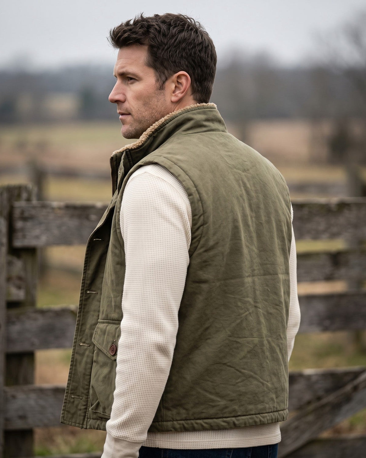 Ellis Sherpa-Lined Cotton Gilet