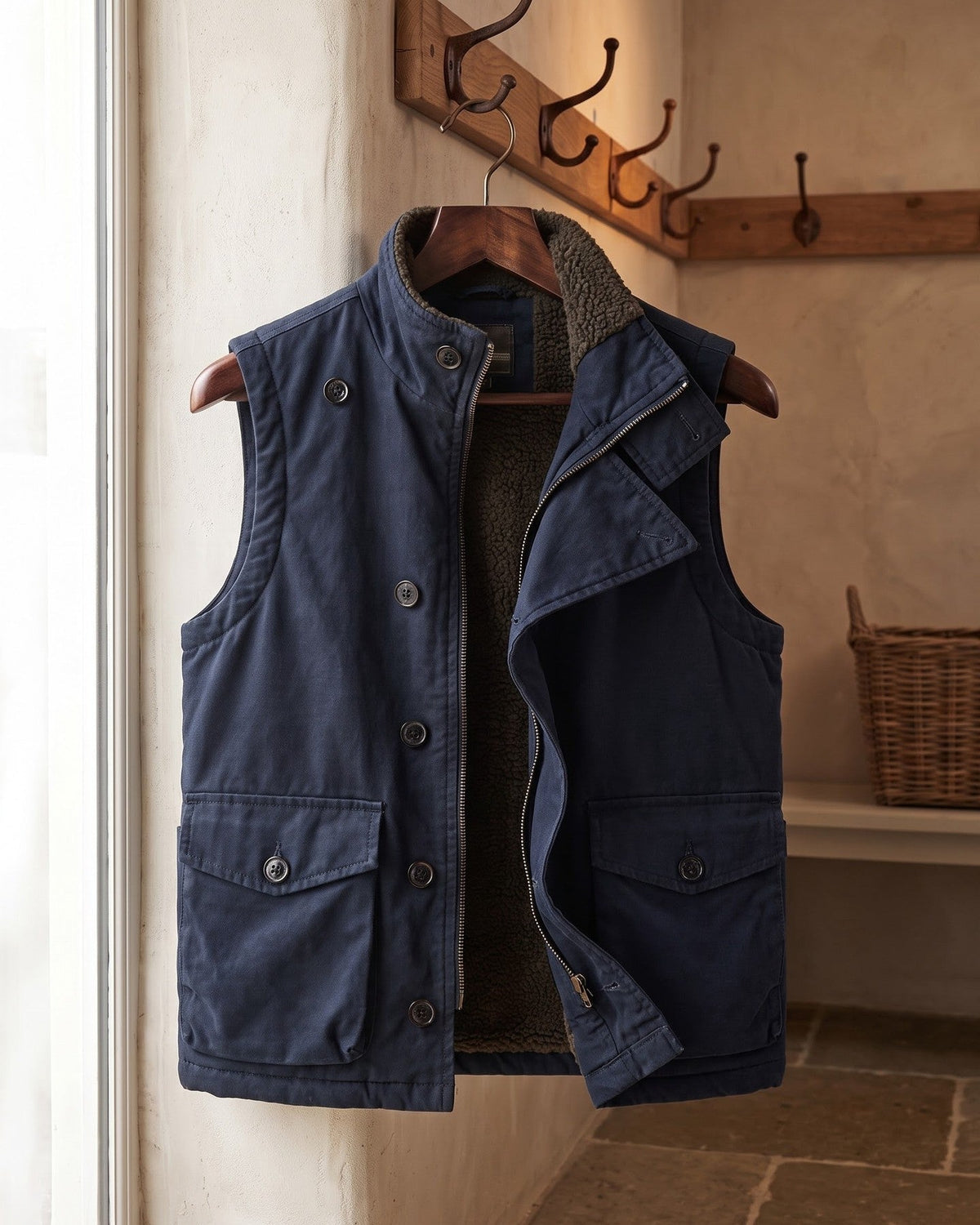 Ellis Sherpa-Lined Cotton Gilet