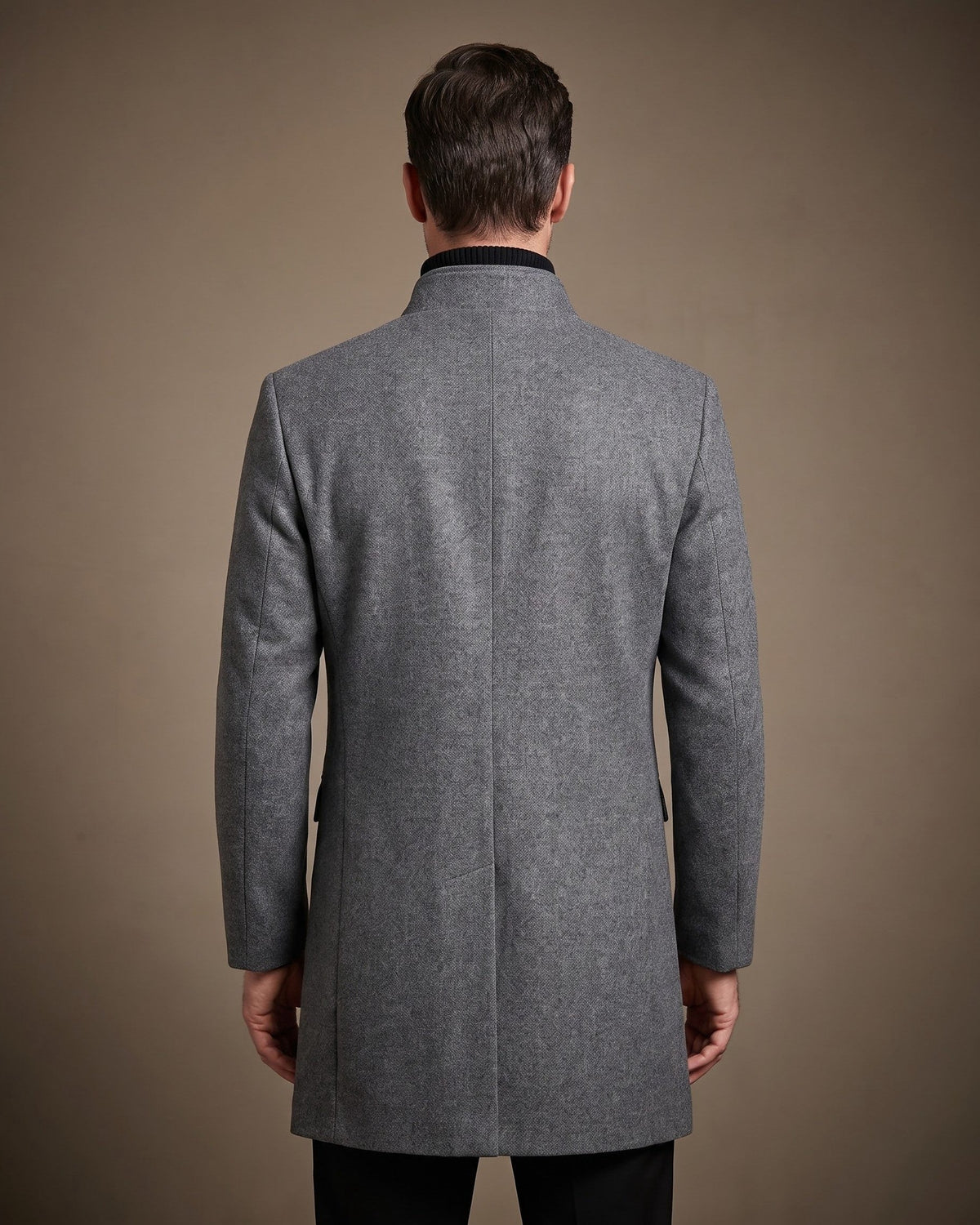 Bermondsey Stand Collar Wool Overcoat