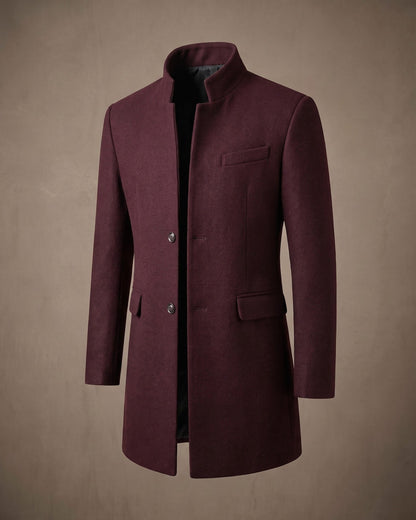 Bermondsey Stand Collar Wool Overcoat