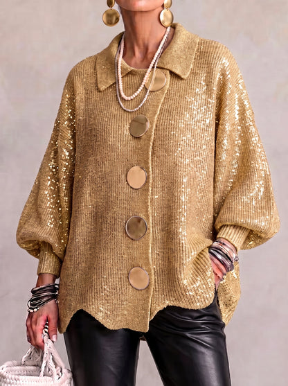 Freya Gold Button Cardigan
