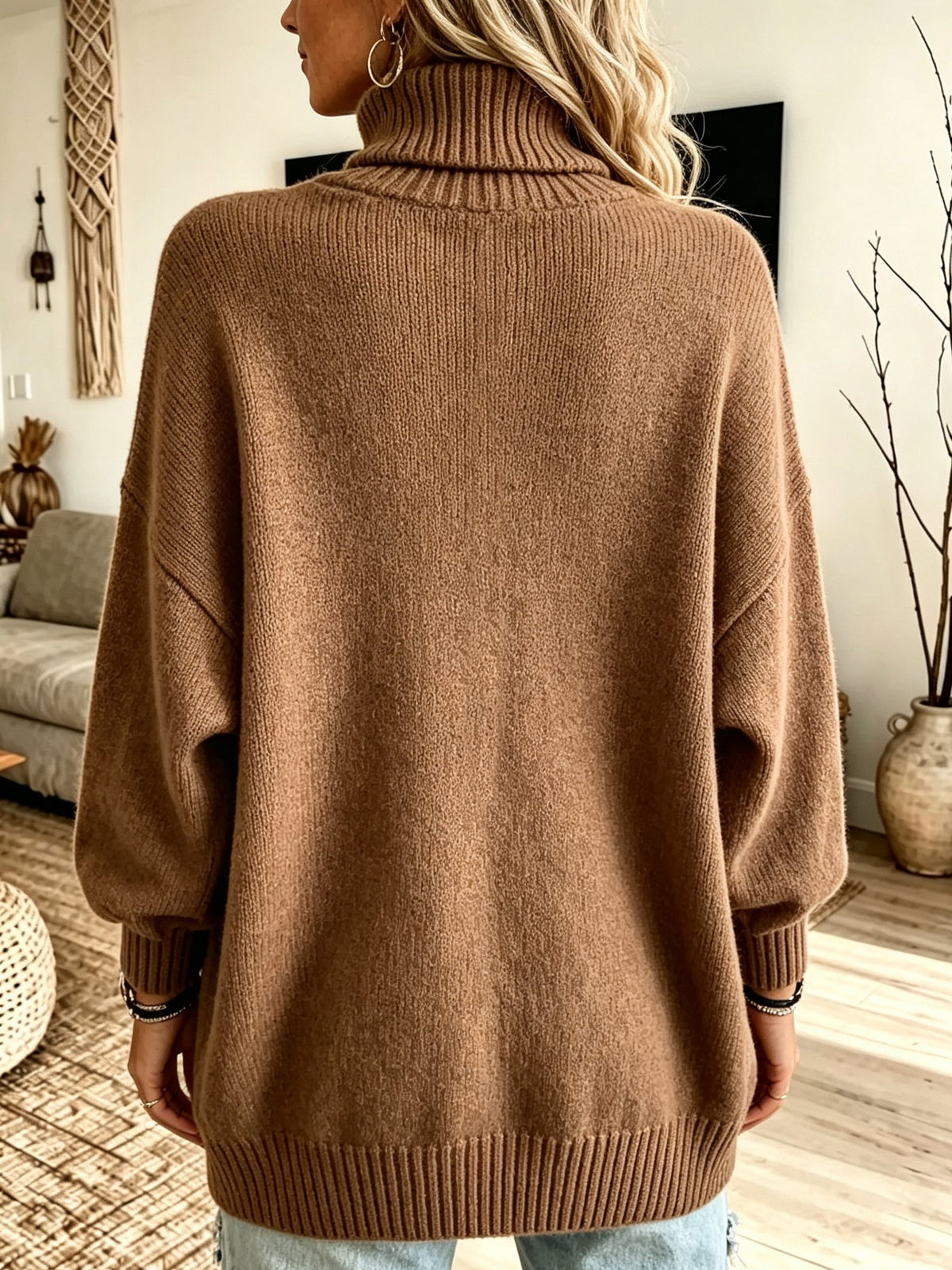 Sienna™ Oversized Ribbed Turtleneck Jumper