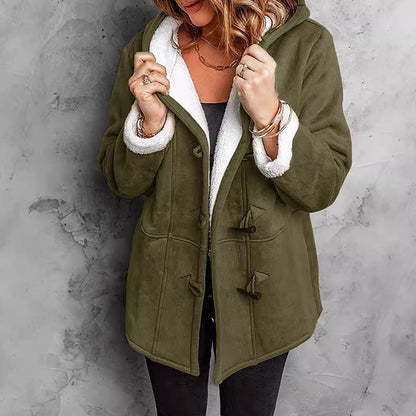 Amelia™ Plush-Lined Hooded Suede Coat